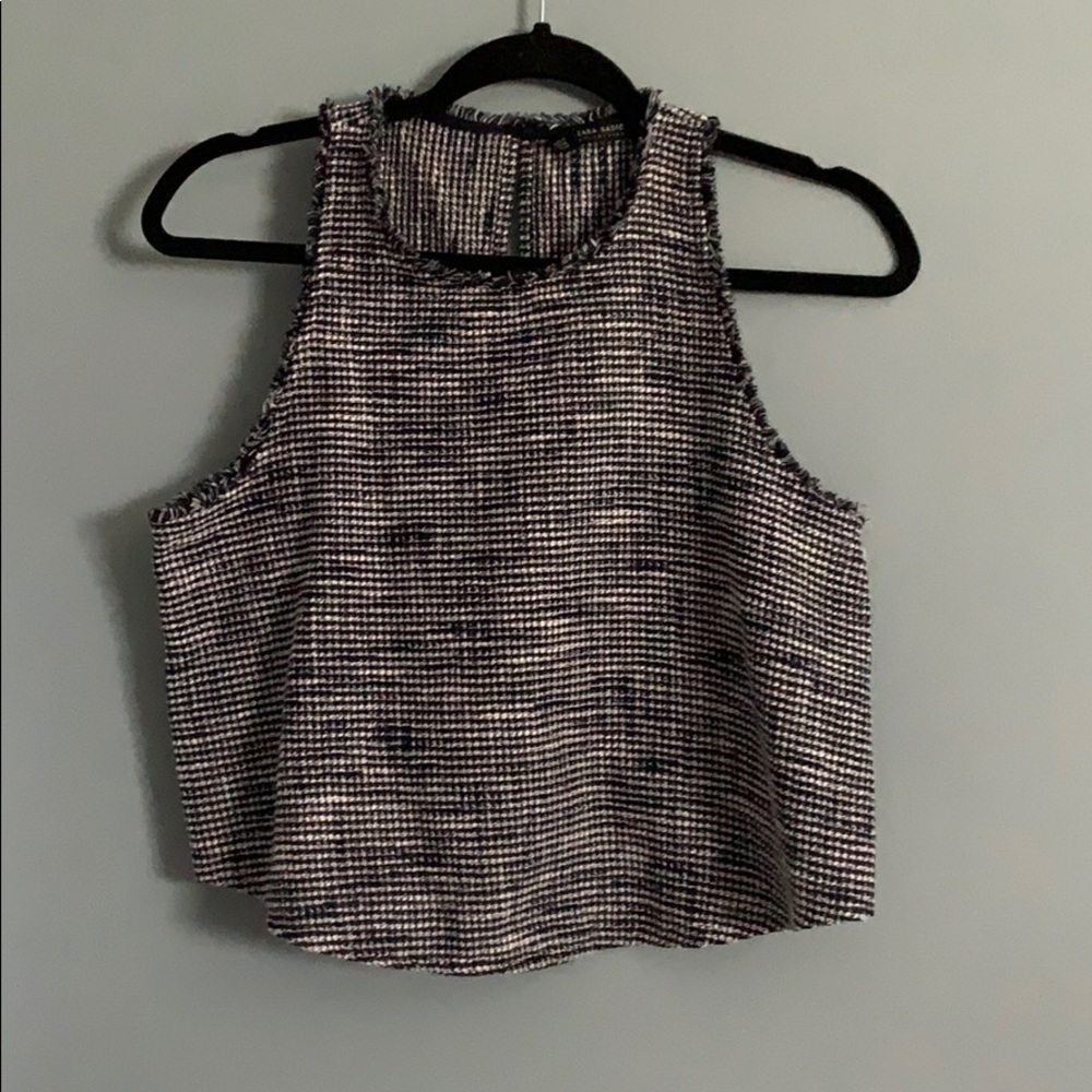 Zara Basic Blue Crop Top